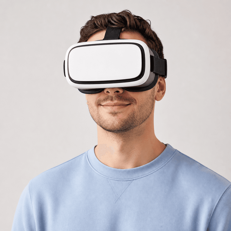 Learner wearing VR headset
