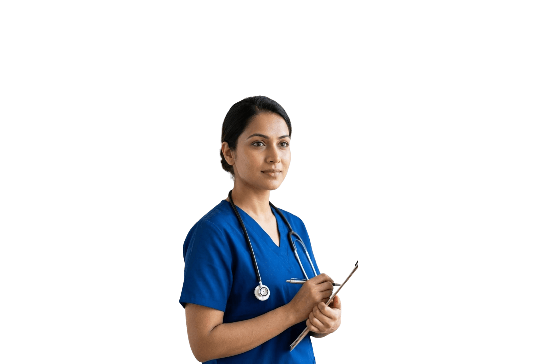 Nurse learning AI-assisted healthcare skills